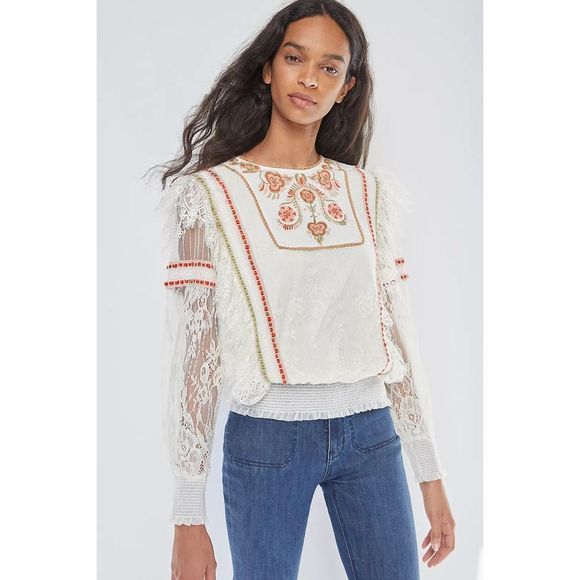 Anthropologie Tali Embroidered Lace Top by 
Bl-nk NWT Size Medium - Picture 6 of 6